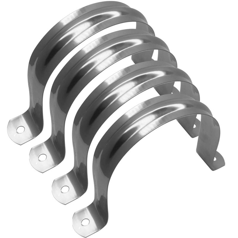 Nge 4inch Rigid Pipe Strap Clamp-Two Hole Strap-U Bracket Tube Clip-Stainless Steel Heavy Duty Pipe Fasten Holder-Secures Conduitï¼Œ4Pcsï¼ˆ115mm) - Image 2